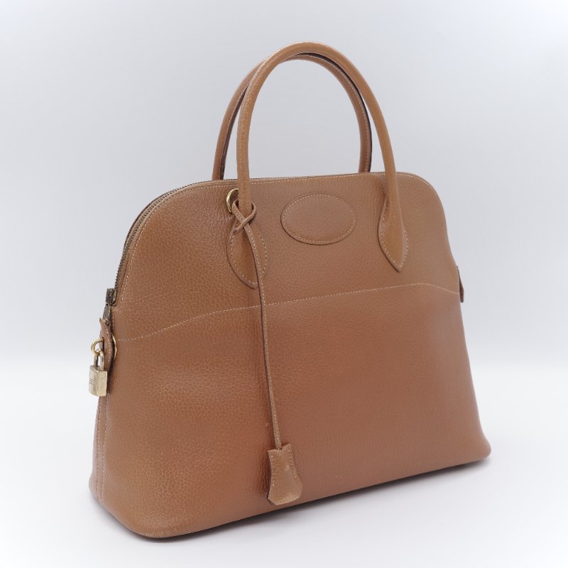 Hermès 愛馬仕 經典 Bolide 35 焦糖棕 金扣 手提包-3