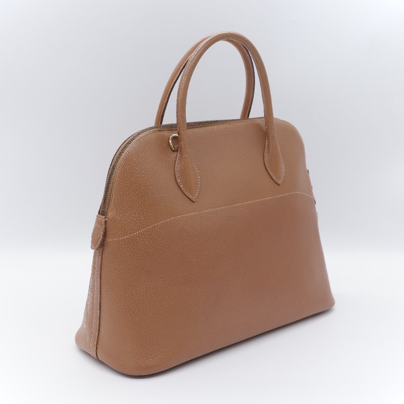 Hermès 愛馬仕 經典 Bolide 35 焦糖棕 金扣 手提包-5