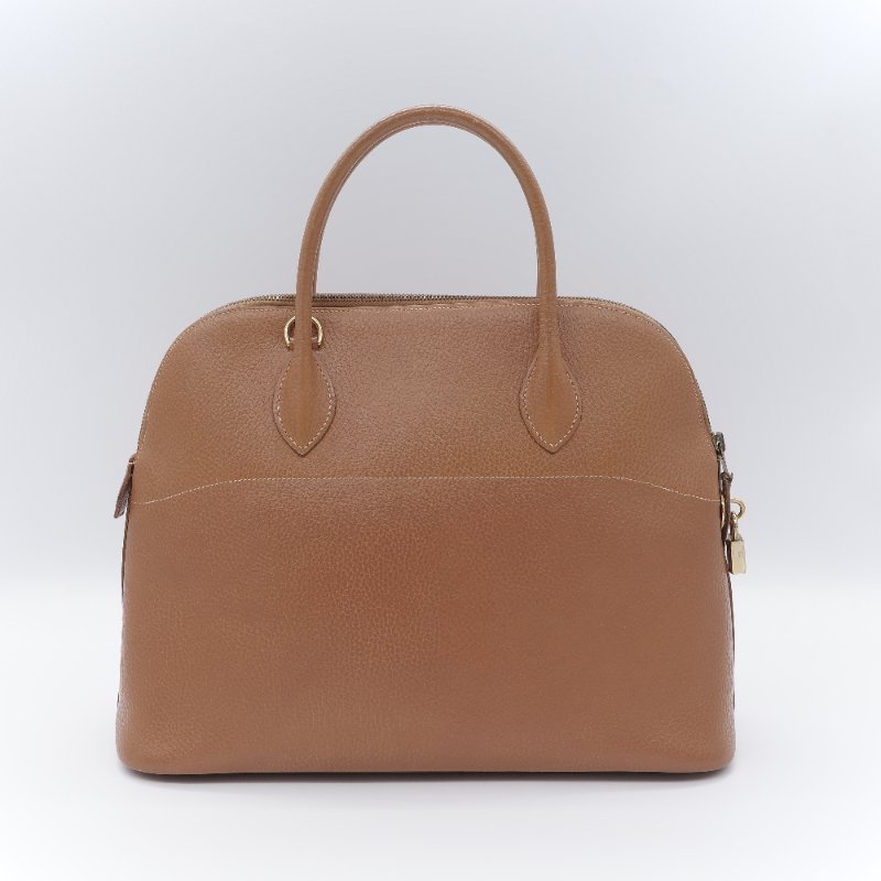 Hermès 愛馬仕 經典 Bolide 35 焦糖棕 金扣 手提包-7