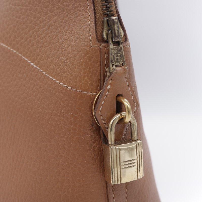 Hermès 愛馬仕 經典 Bolide 35 焦糖棕 金扣 手提包-9