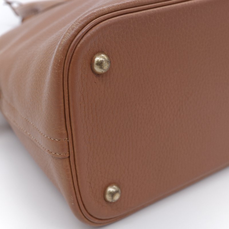 Hermès 愛馬仕 經典 Bolide 35 焦糖棕 金扣 手提包-10