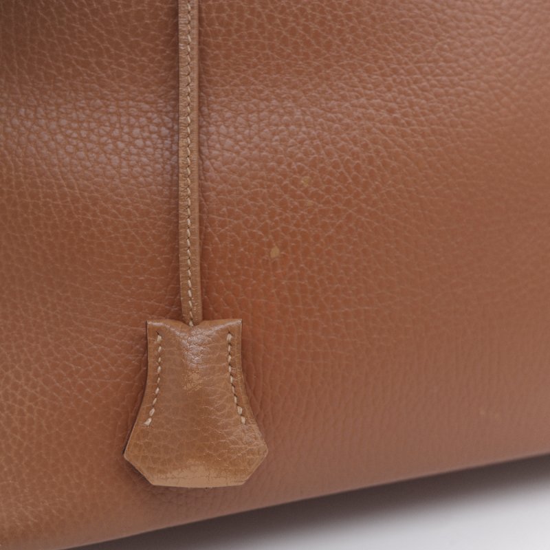 Hermès 愛馬仕 經典 Bolide 35 焦糖棕 金扣 手提包-14