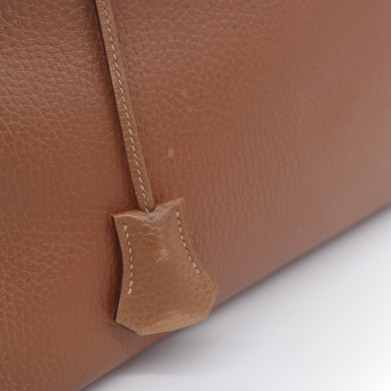 Hermès 愛馬仕 經典 Bolide 35 焦糖棕 金扣 手提包-16