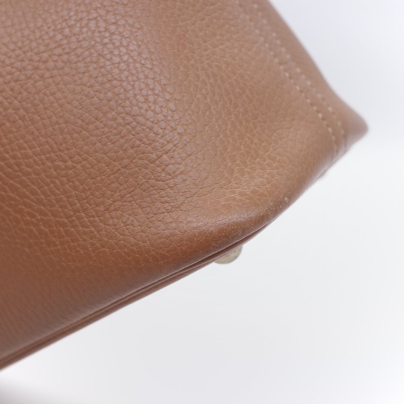 Hermès 愛馬仕 經典 Bolide 35 焦糖棕 金扣 手提包-17