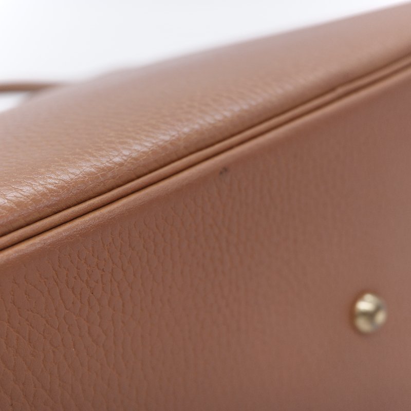 Hermès 愛馬仕 經典 Bolide 35 焦糖棕 金扣 手提包-18