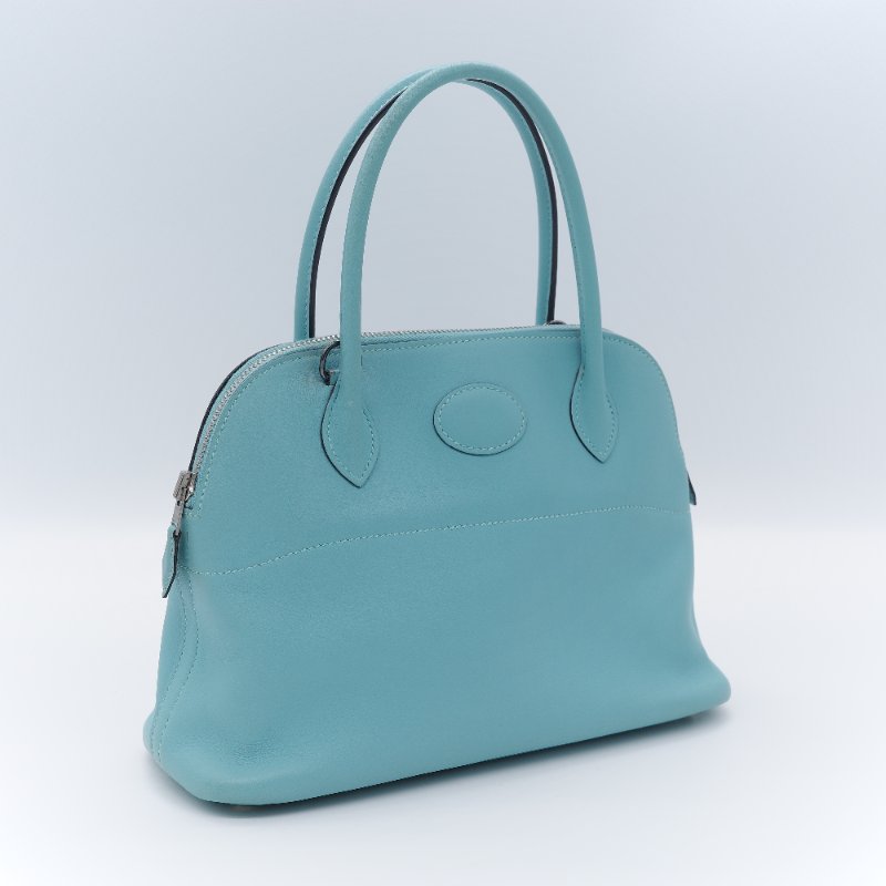 Hermès 愛馬仕 Bolide 27 水藍色 牛皮 手提包 肩背包-2