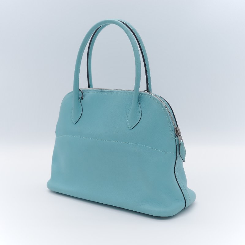 Hermès 愛馬仕 Bolide 27 水藍色 牛皮 手提包 肩背包-5