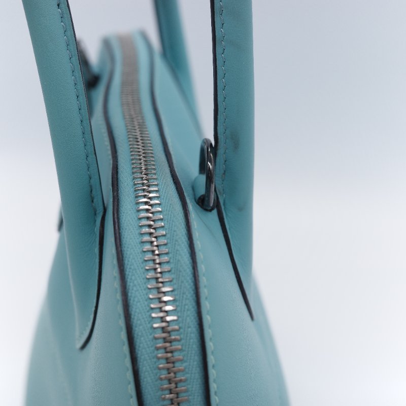 Hermès 愛馬仕 Bolide 27 水藍色 牛皮 手提包 肩背包-10