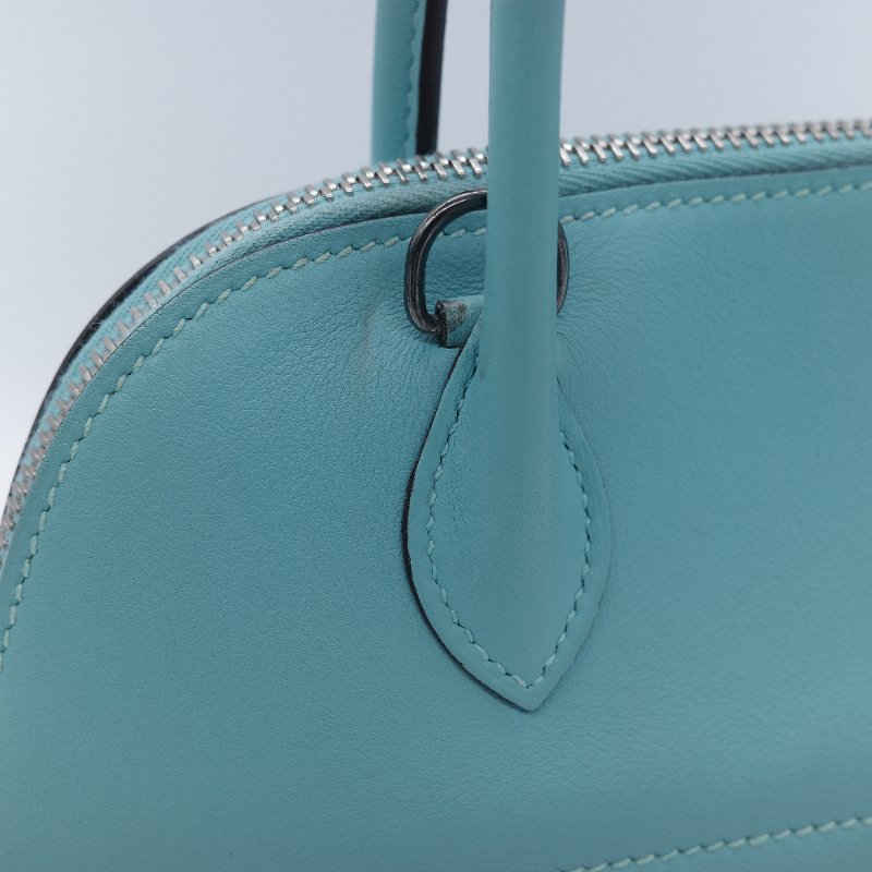 Hermès 愛馬仕 Bolide 27 水藍色 牛皮 手提包 肩背包-11