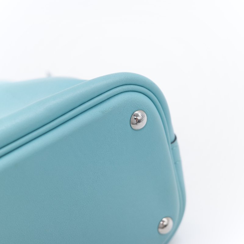 Hermès 愛馬仕 Bolide 27 水藍色 牛皮 手提包 肩背包-13