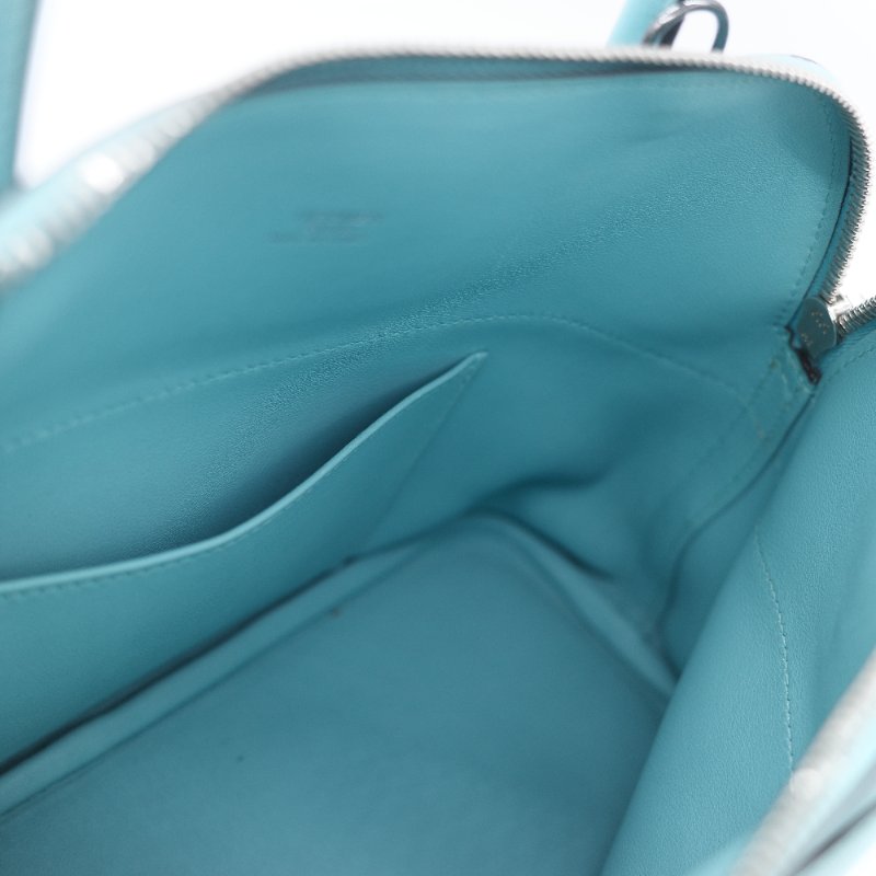 Hermès 愛馬仕 Bolide 27 水藍色 牛皮 手提包 肩背包-15