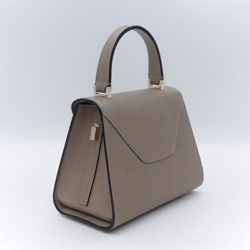 Valextra 瓦萊可斯特拉 Mini Iside 經典米色 杏色 小牛皮 手提包-4