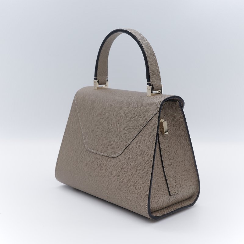 Valextra 瓦萊可斯特拉 Mini Iside 經典米色 杏色 小牛皮 手提包-5