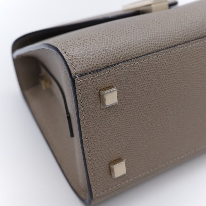 Valextra 瓦萊可斯特拉 Mini Iside 經典米色 杏色 小牛皮 手提包-8