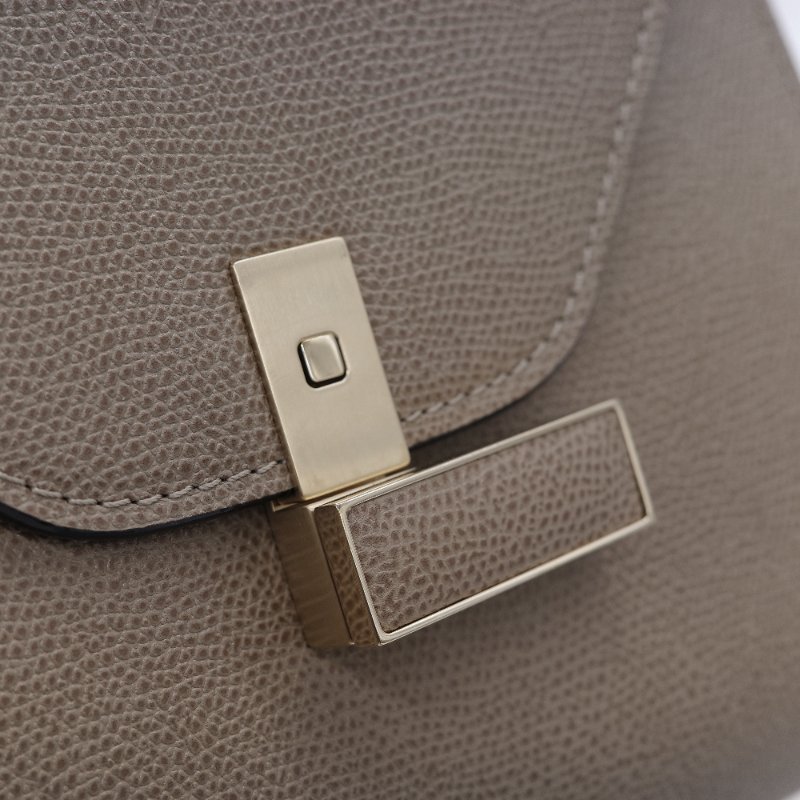 Valextra 瓦萊可斯特拉 Mini Iside 經典米色 杏色 小牛皮 手提包-15