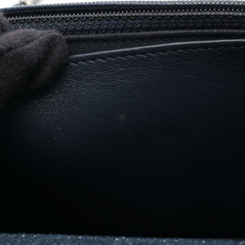 香奈兒 19 款 dix-neuf 鏈肩挎斜挎包 牛仔布 海軍藍 二手 女士 CC Coco-6