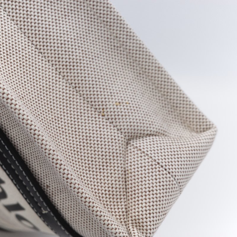 Chloé 寇伊 經典 Woody 小號 黑色 米色 帆布托特包 手提包-8