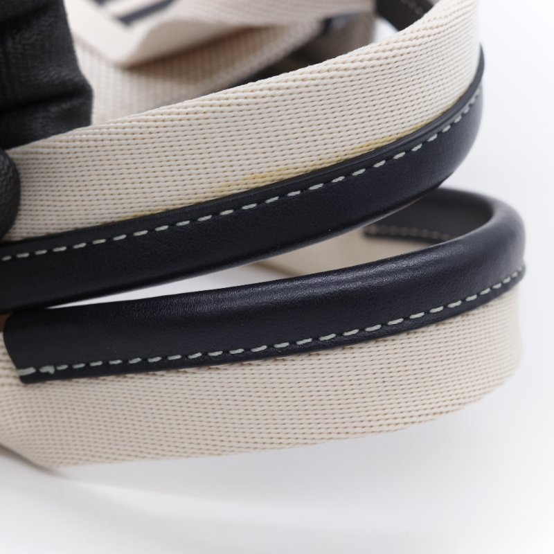 Chloé 寇伊 經典 Woody 小號 黑色 米色 帆布托特包 手提包-15