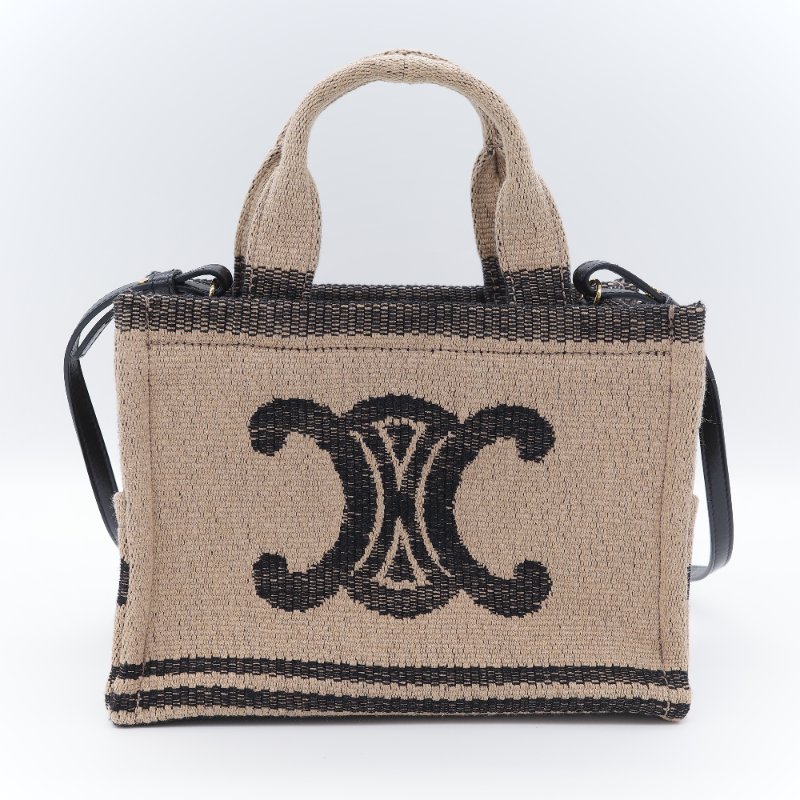 Celine 思琳 Cabas Thais 經典黑白條紋 小型 肩背包 手提包 托特包-3