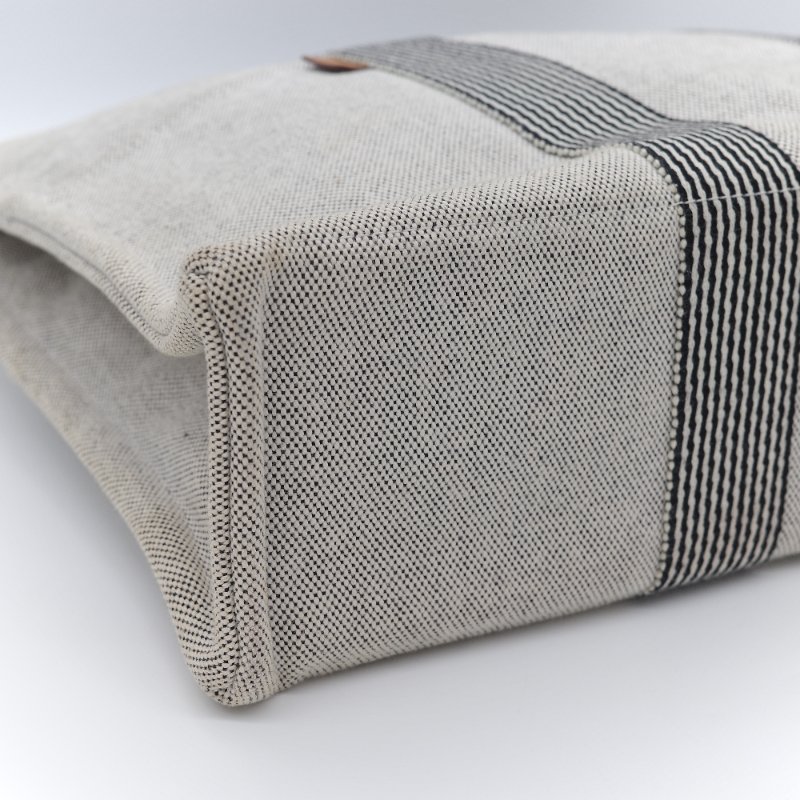 Hermès 愛馬仕 Fourre-Tout MM 米色 黑色拼色 帆布包 托特包-5