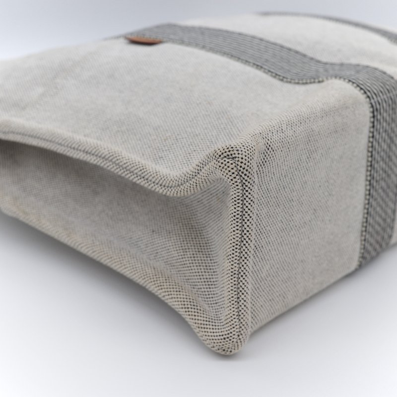 Hermès 愛馬仕 Fourre-Tout MM 米色 黑色拼色 帆布包 托特包-6