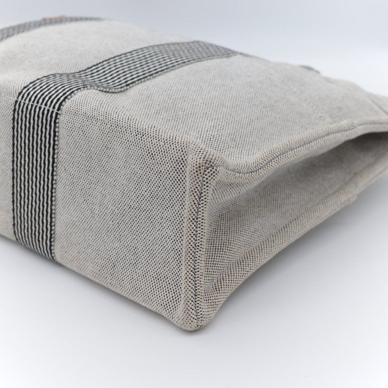 Hermès 愛馬仕 Fourre-Tout MM 米色 黑色拼色 帆布包 托特包-7