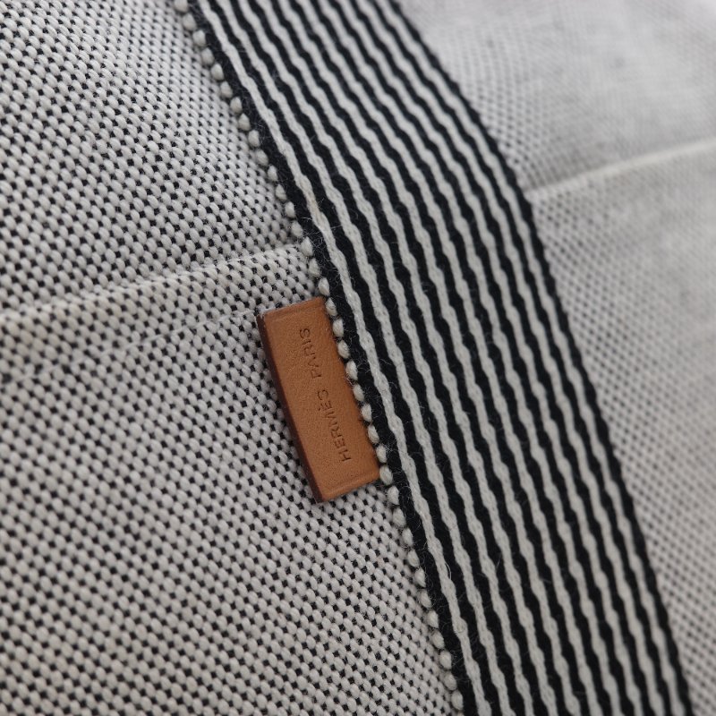 Hermès 愛馬仕 Fourre-Tout MM 米色 黑色拼色 帆布包 托特包-9