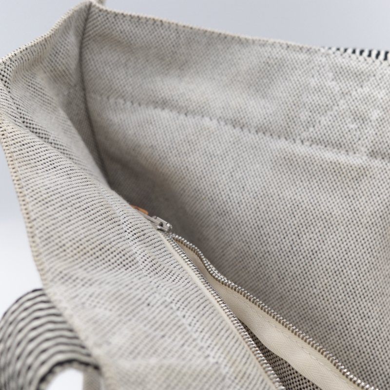 Hermès 愛馬仕 Fourre-Tout MM 米色 黑色拼色 帆布包 托特包-19