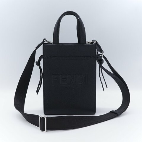 Fendi 芬迪 Go-To Mini 黑色小牛皮  迷你 購物袋 琴譜包 手提袋