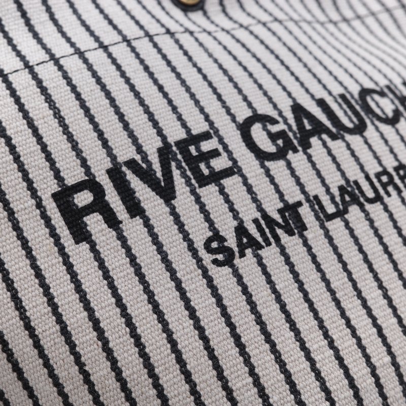 Saint Laurent 聖羅蘭 Rive Gauche 左岸 黑白條紋 帆布 水桶包-8