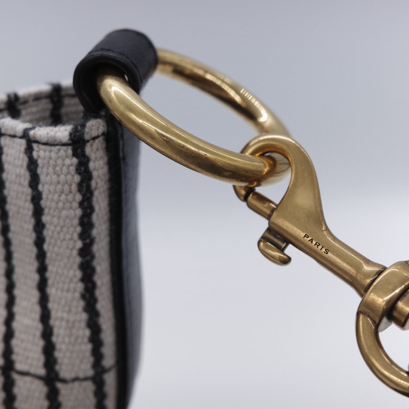 Saint Laurent 聖羅蘭 Rive Gauche 左岸 黑白條紋 帆布 水桶包-12