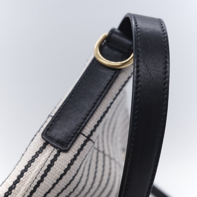 Saint Laurent 聖羅蘭 Rive Gauche 左岸 黑白條紋 帆布 水桶包-13