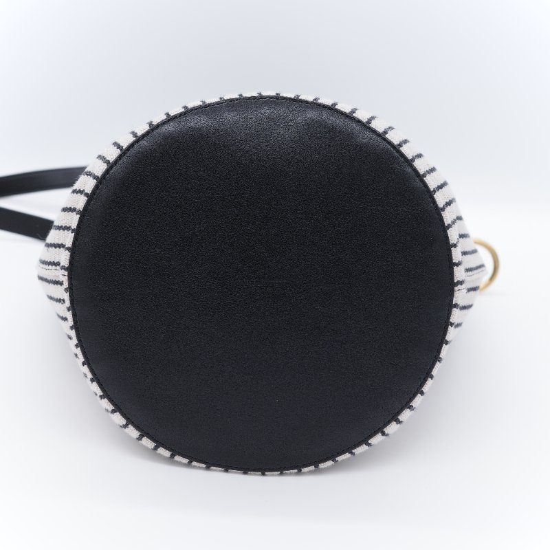 Saint Laurent 聖羅蘭 Rive Gauche 左岸 黑白條紋 帆布 水桶包-14