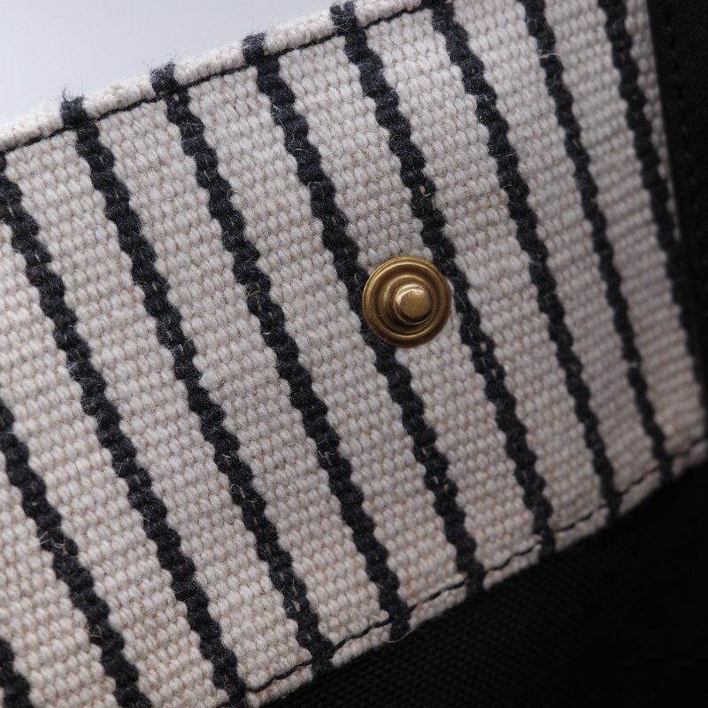 Saint Laurent 聖羅蘭 Rive Gauche 左岸 黑白條紋 帆布 水桶包-16