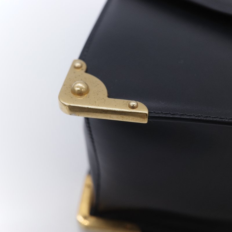 Prada 普拉達 Cahier 獅頭裝飾 復古黑 Saffiano 牛皮 肩背包 側背包-8