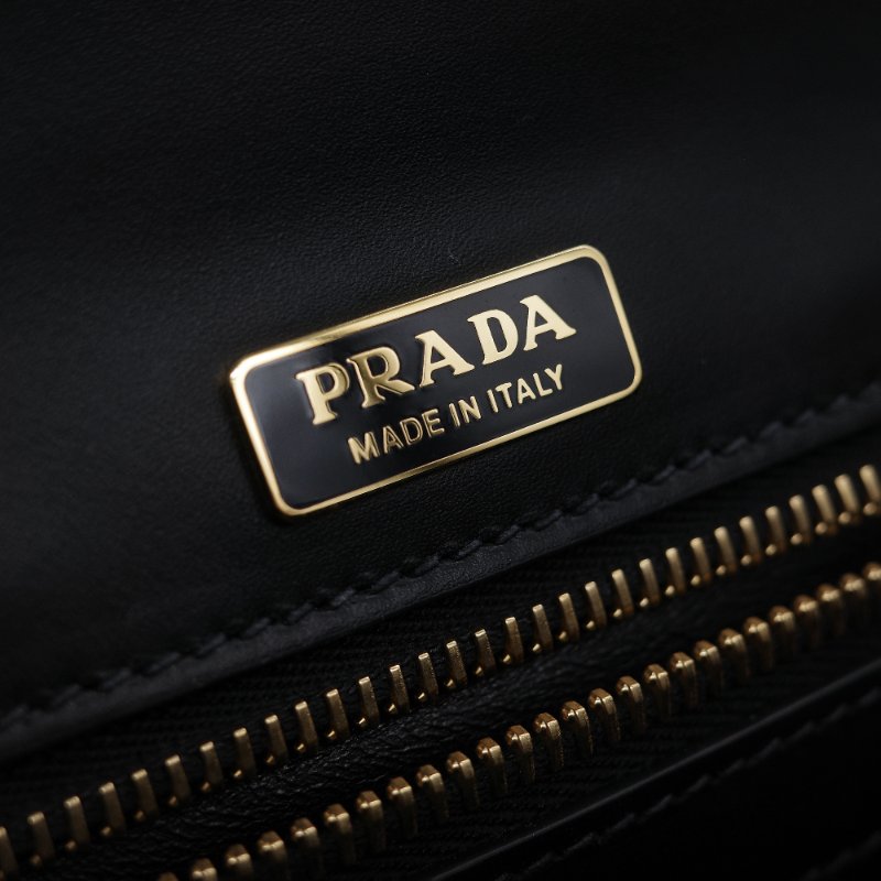 Prada 普拉達 Cahier 獅頭裝飾 復古黑 Saffiano 牛皮 肩背包 側背包-26