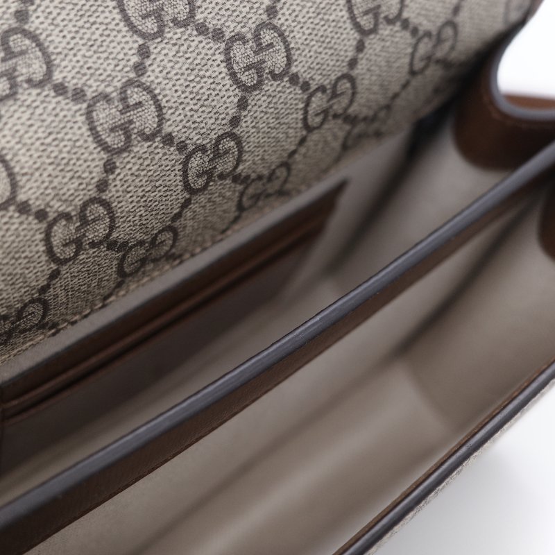 Gucci 古馳 經典 Mini GG Supreme雙G互扣 帆布 牛皮 斜背包 相機包-18
