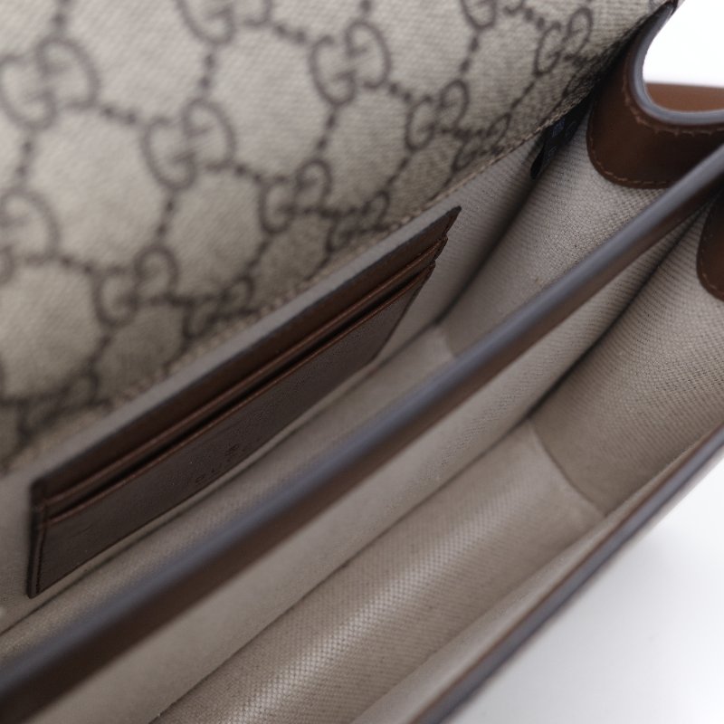 Gucci 古馳 經典 Mini GG Supreme雙G互扣 帆布 牛皮 斜背包 相機包-19