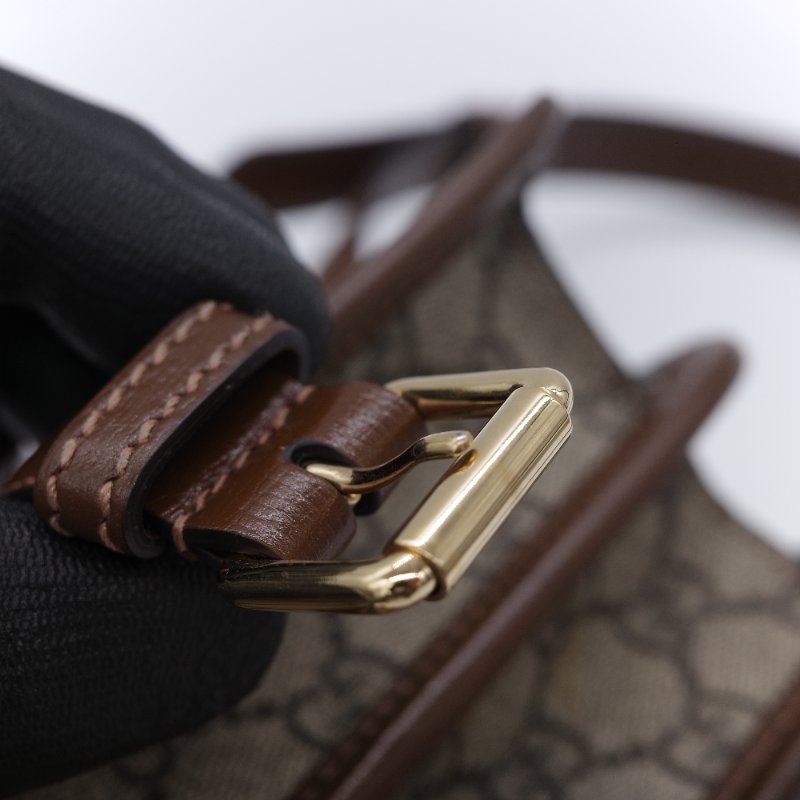 Gucci 古馳 經典 Mini GG Supreme雙G互扣 帆布 牛皮 斜背包 相機包-22