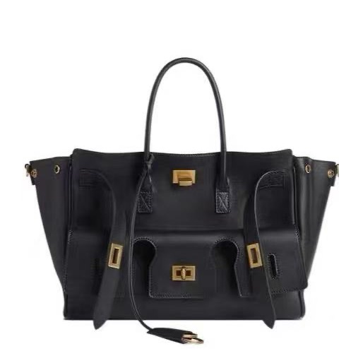 BALENCIAGA Bel Air 中號黑金手提肩背包 36*25*14 全新配件紙盒塵袋-1