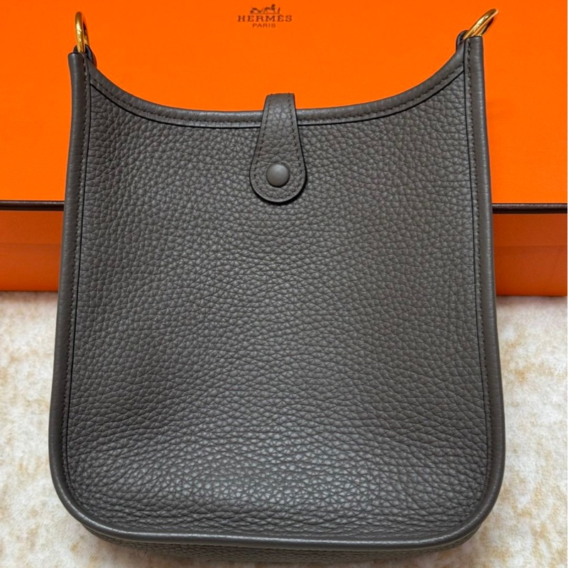 愛馬仕伊芙琳mini錫器灰金D刻-2