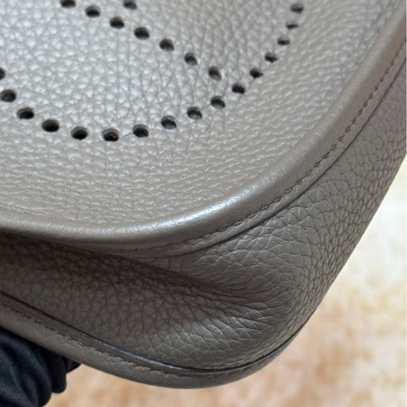 愛馬仕伊芙琳mini錫器灰金D刻-6