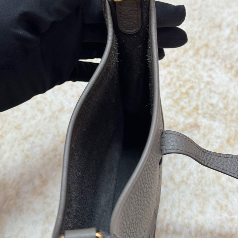 愛馬仕伊芙琳mini錫器灰金D刻-10