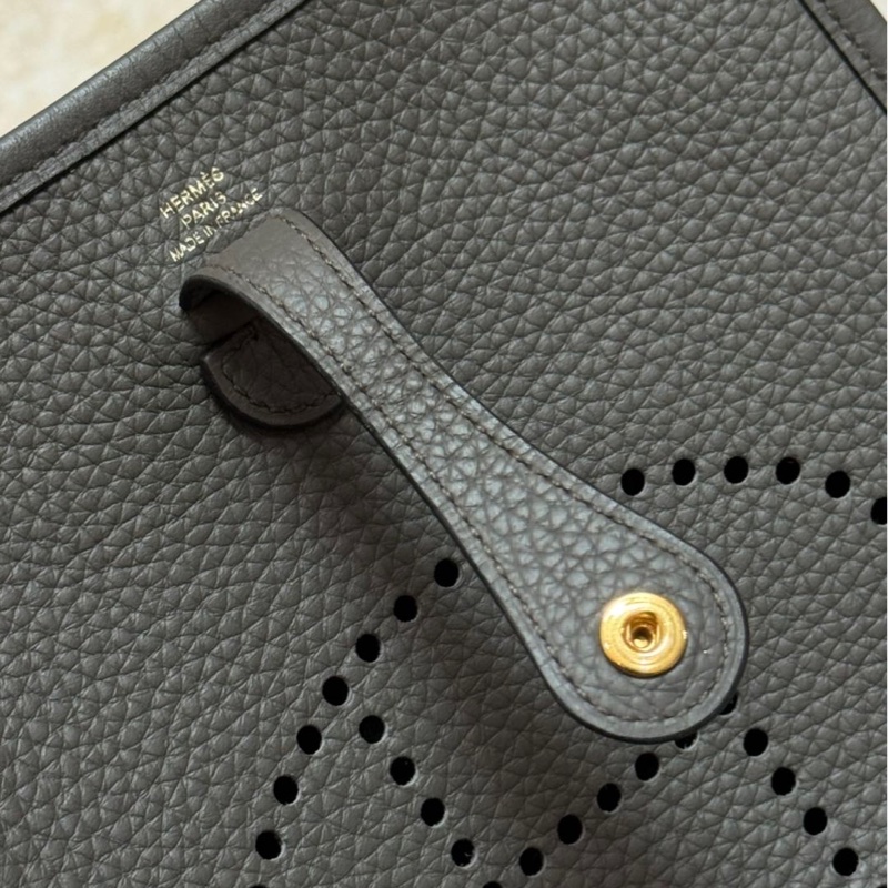 愛馬仕伊芙琳mini錫器灰金D刻-14