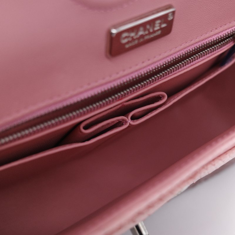 Chanel 香奈兒 經典翻蓋 粉紅漸層 蟒蛇皮 翻蓋包 肩背包-26