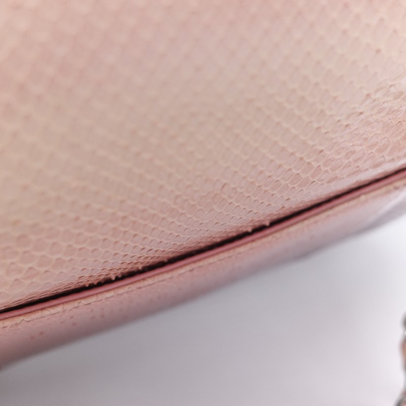 Chanel 香奈兒 經典翻蓋 粉紅漸層 蟒蛇皮 翻蓋包 肩背包-31