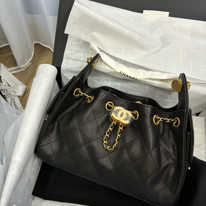 Chanel mini25 bag 黑金 黑銀 全新-1