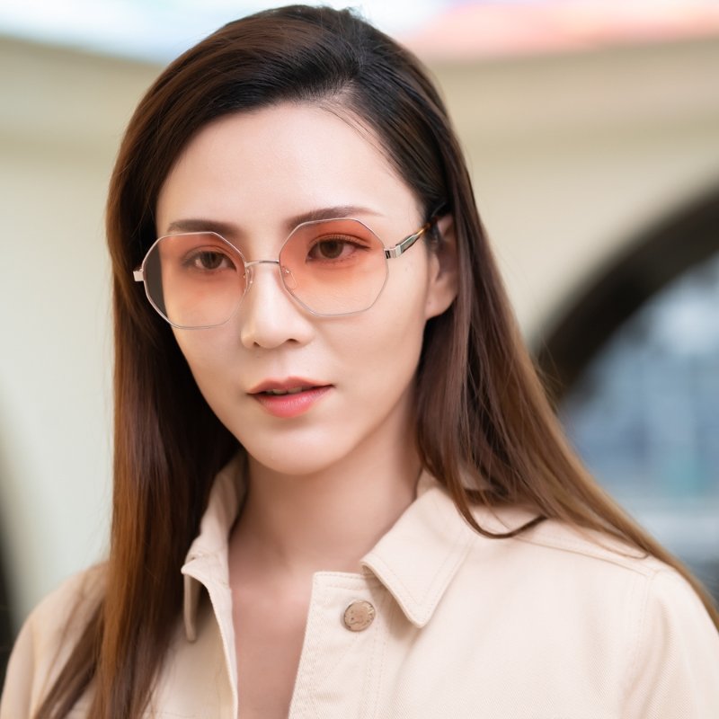 LONGCHAMP 太陽眼鏡(玫瑰金)-6