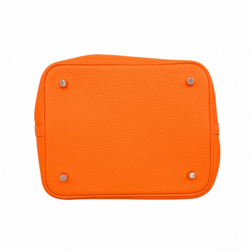 愛馬仕 Hermès Picotin Lock MM 手提包，採用 Taurillon Clemence 皮革，並飾有橙色 Minian W 印章，女士款-2