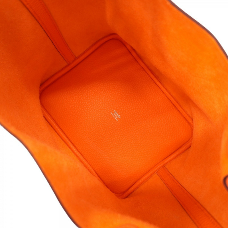 愛馬仕 Hermès Picotin Lock MM 手提包，採用 Taurillon Clemence 皮革，並飾有橙色 Minian W 印章，女士款-3